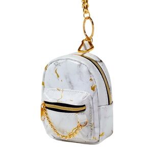 Golden Marble Mini Backpack Keychain - NWT